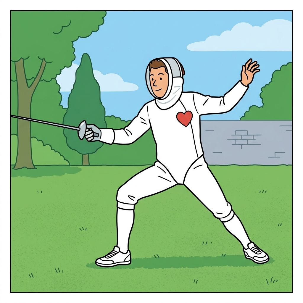AI mnemonic illustration for the English word "fence"