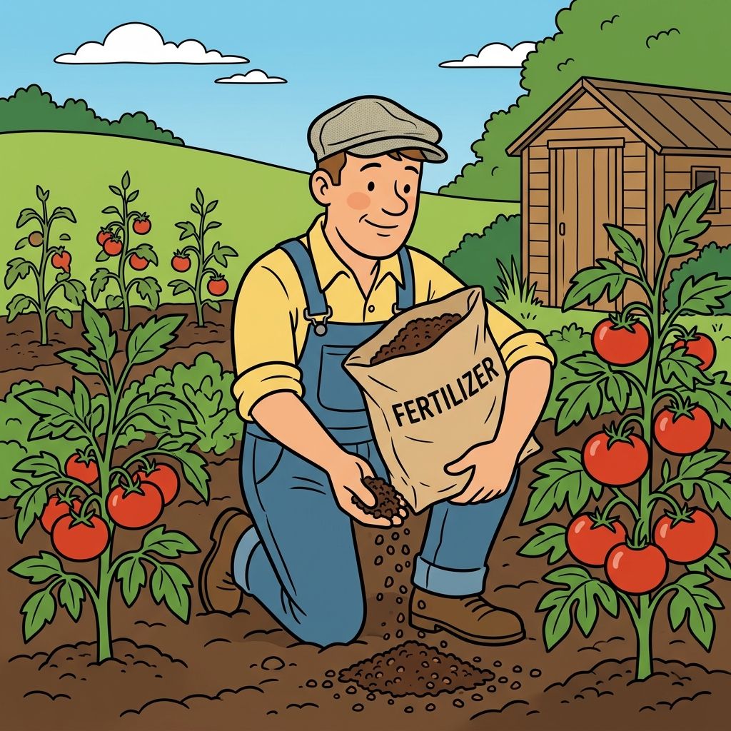 AI mnemonic illustration for the English word "fertilizer"