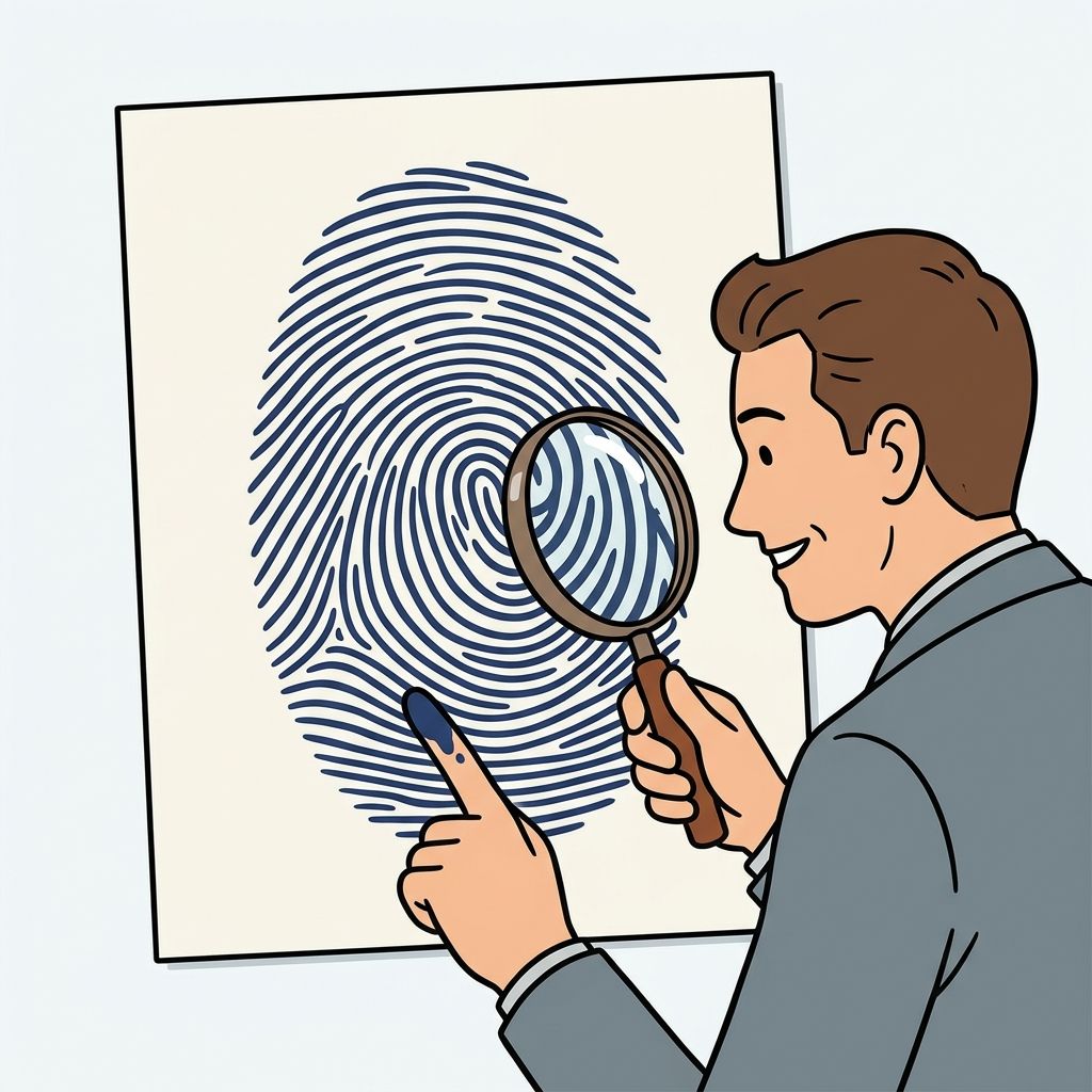 AI mnemonic illustration for the English word "fingerprint"