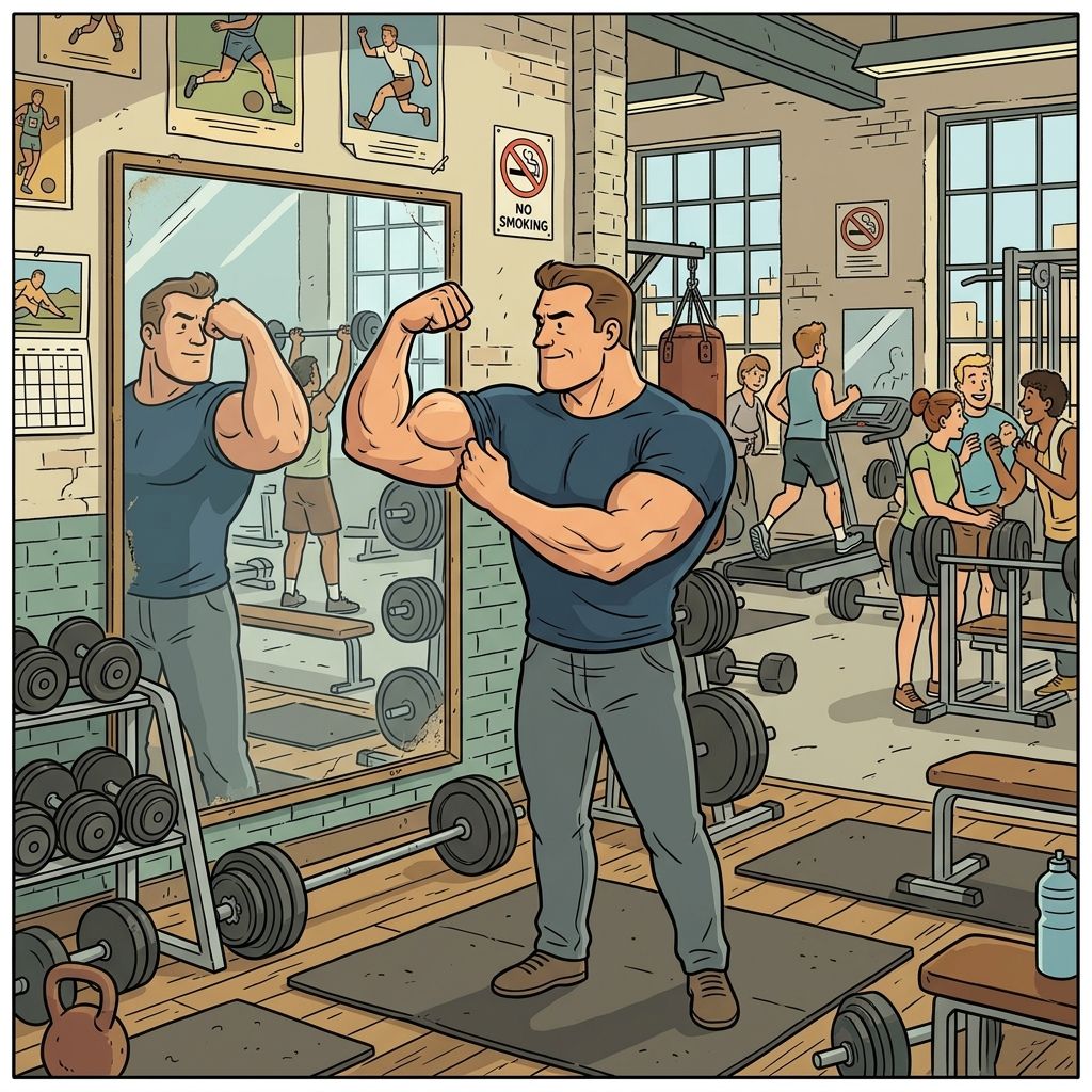 AI mnemonic illustration for the English word "flex"