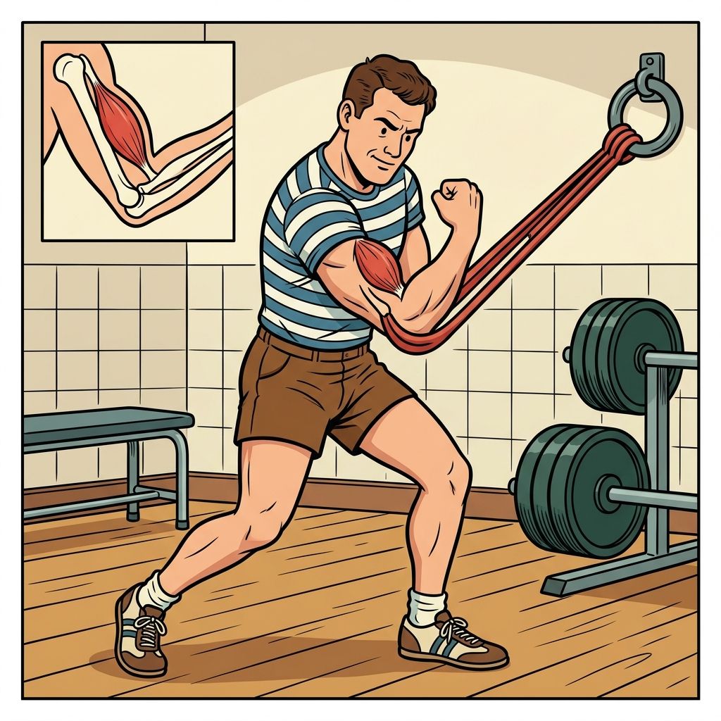 AI mnemonic illustration for the English word "flexors"