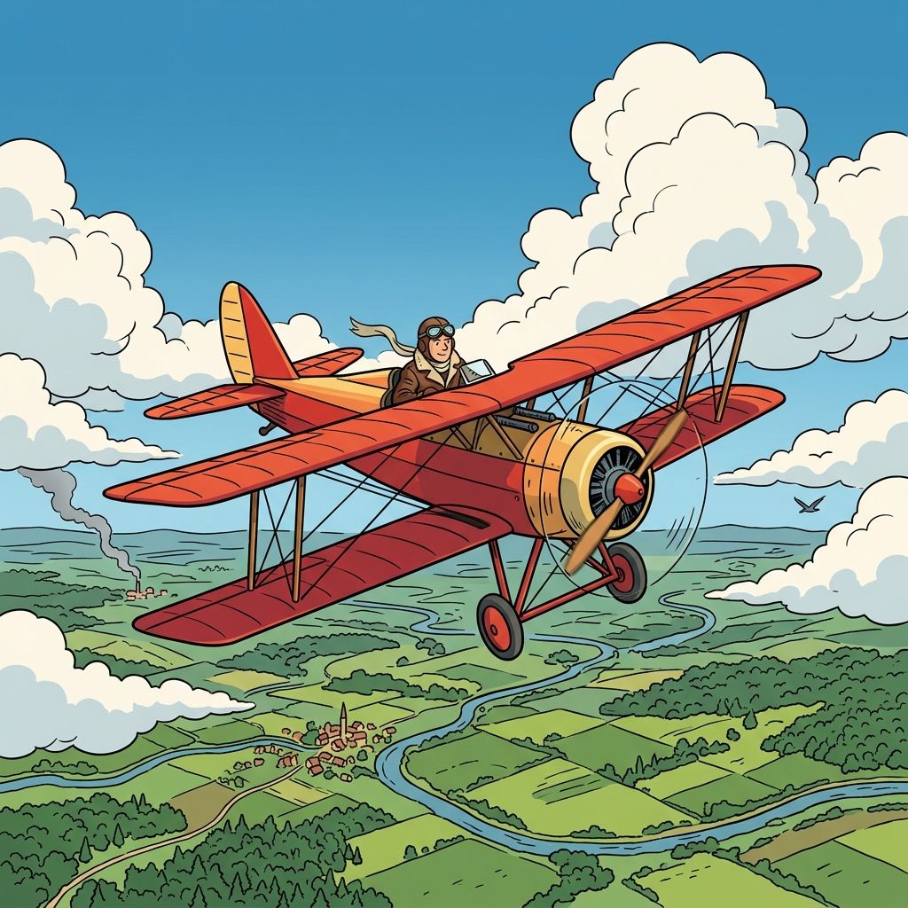 AI mnemonic illustration for the English word "fly"