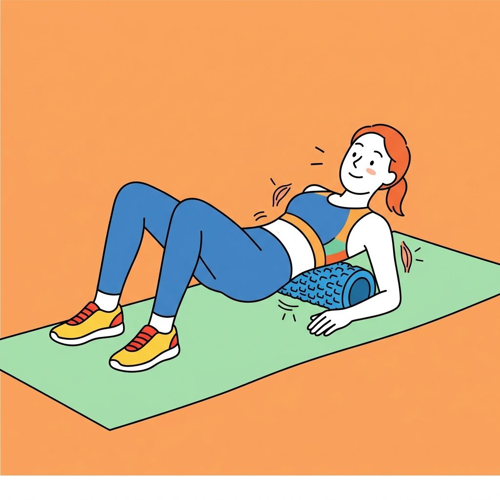 AI mnemonic illustration for the English word "foam roller"