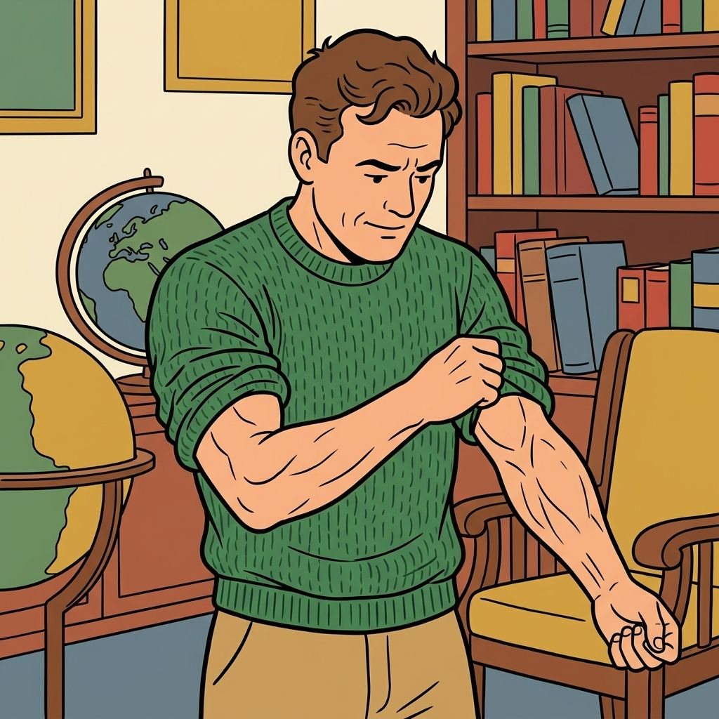 AI mnemonic illustration for the English word "forearms"