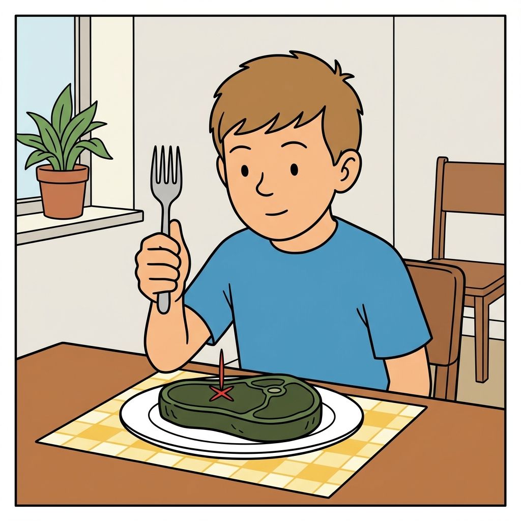 AI mnemonic illustration for the English word "fork"