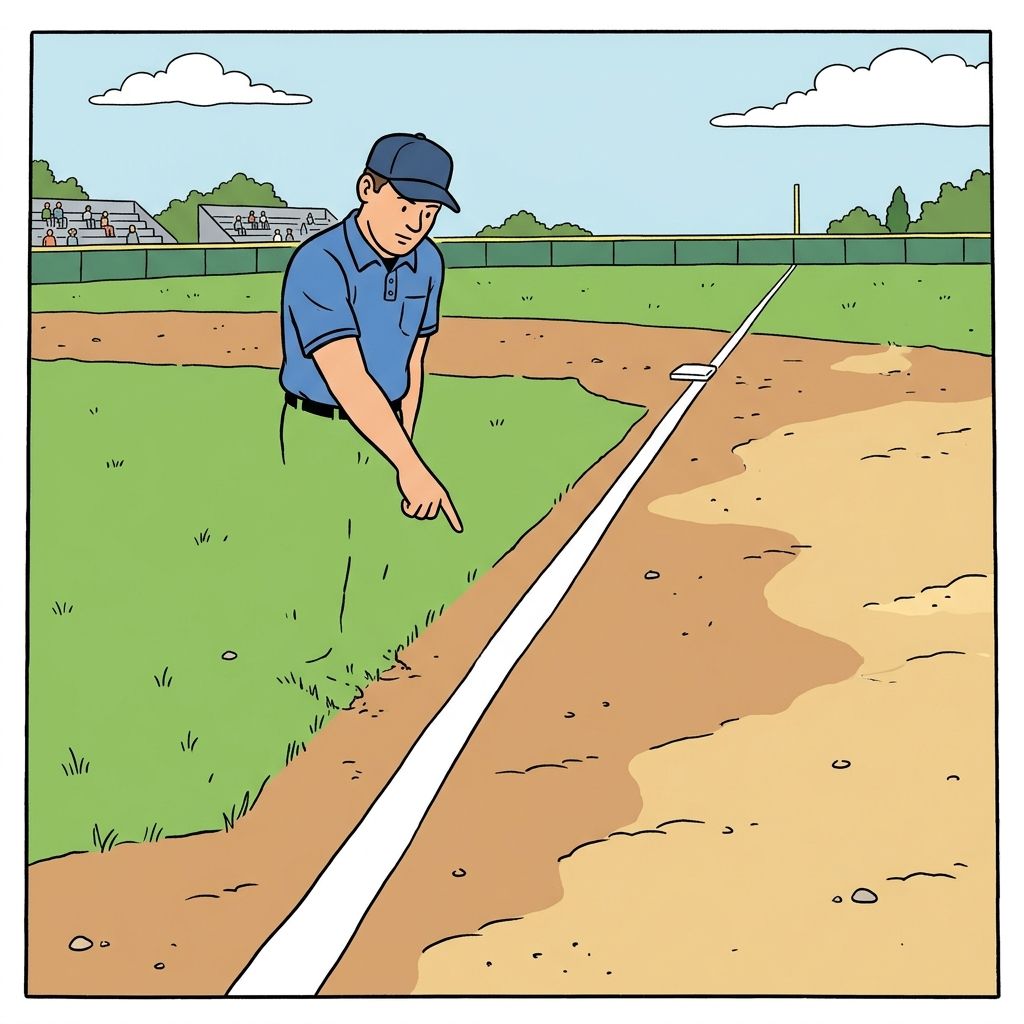 AI mnemonic illustration for the English word "foul line"