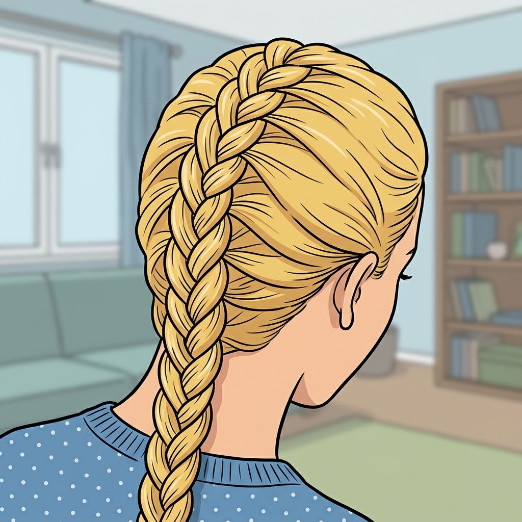 AI mnemonic illustration for the English word "French braid"