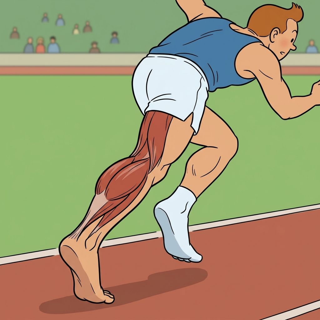 AI mnemonic illustration for the English word "gastrocnemius"