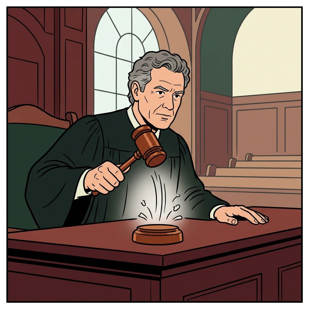AI mnemonic illustration for the English word "gavel"