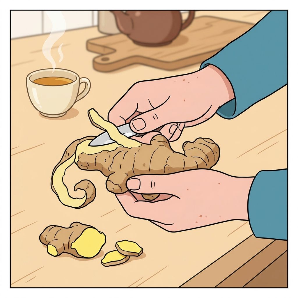 AI mnemonic illustration for the English word "ginger"
