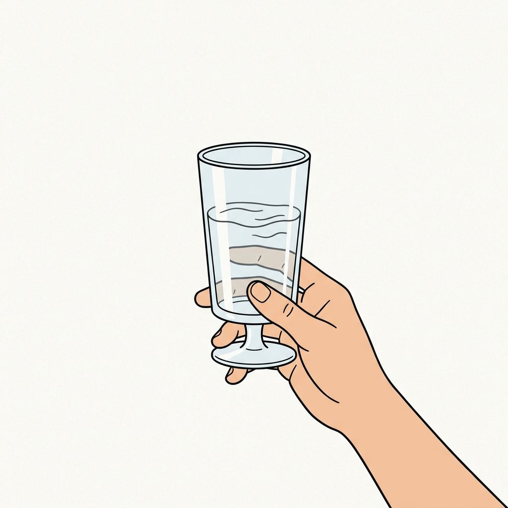 AI mnemonic illustration for the English word "glass"
