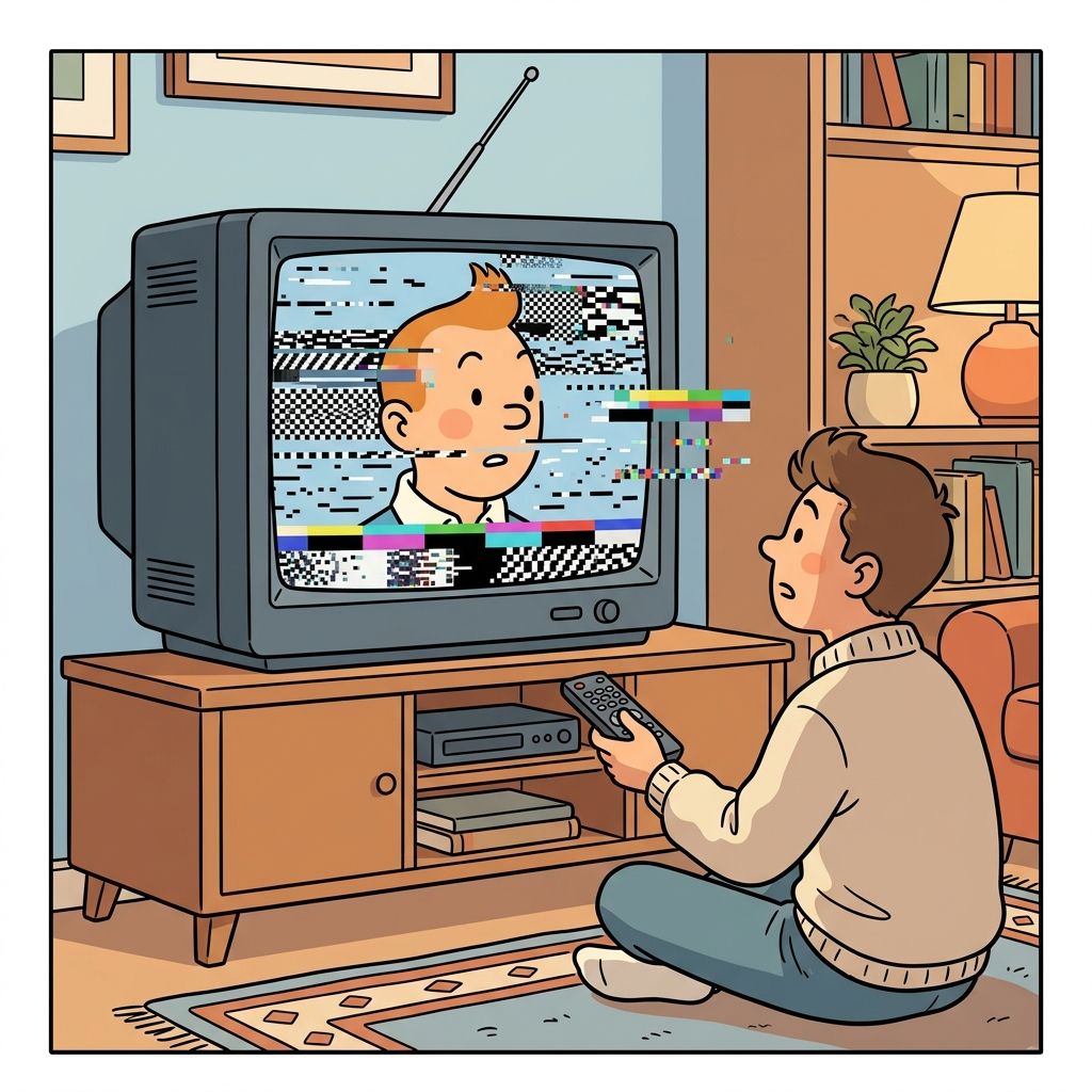 AI mnemonic illustration for the English word "glitch"