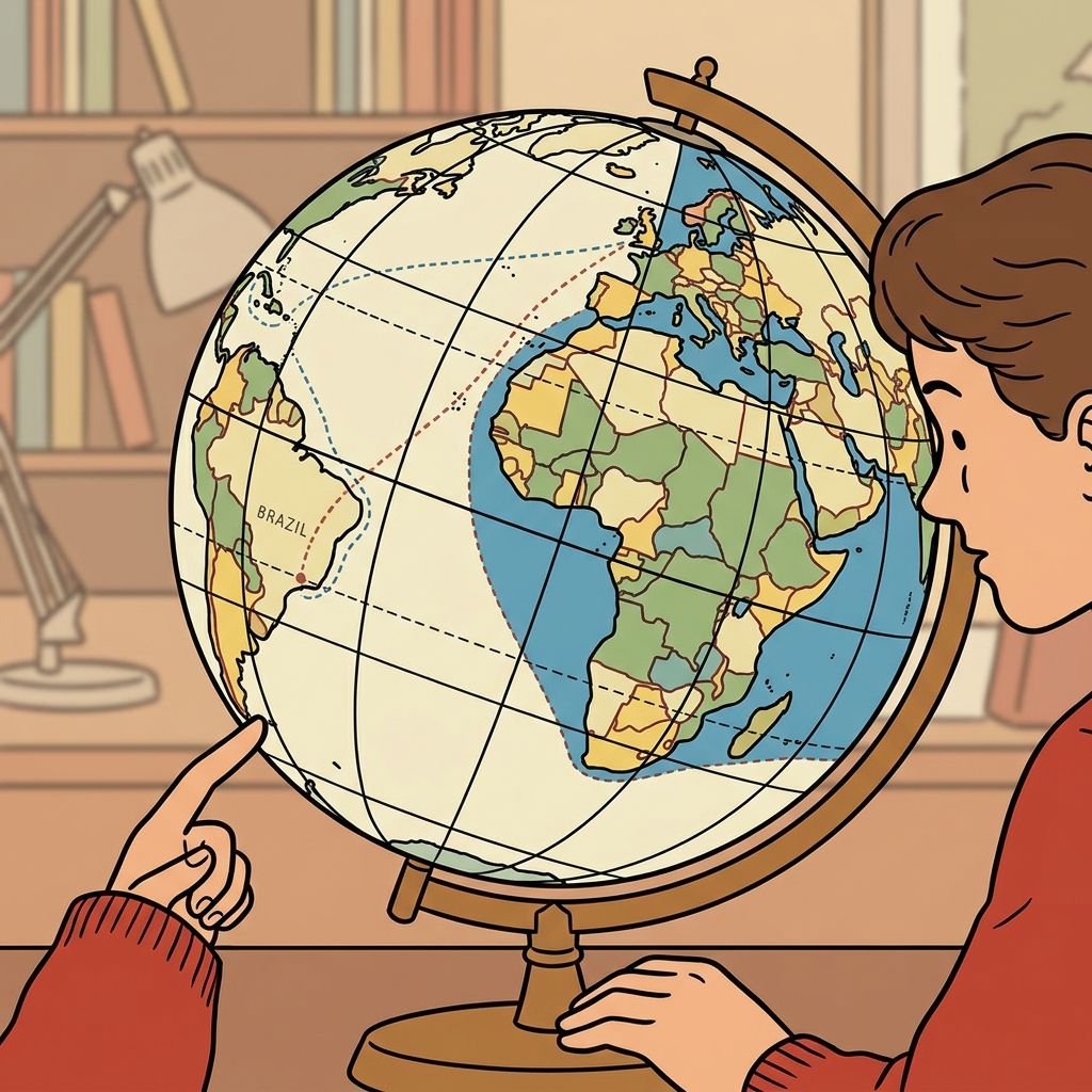 AI mnemonic illustration for the English word "globe"