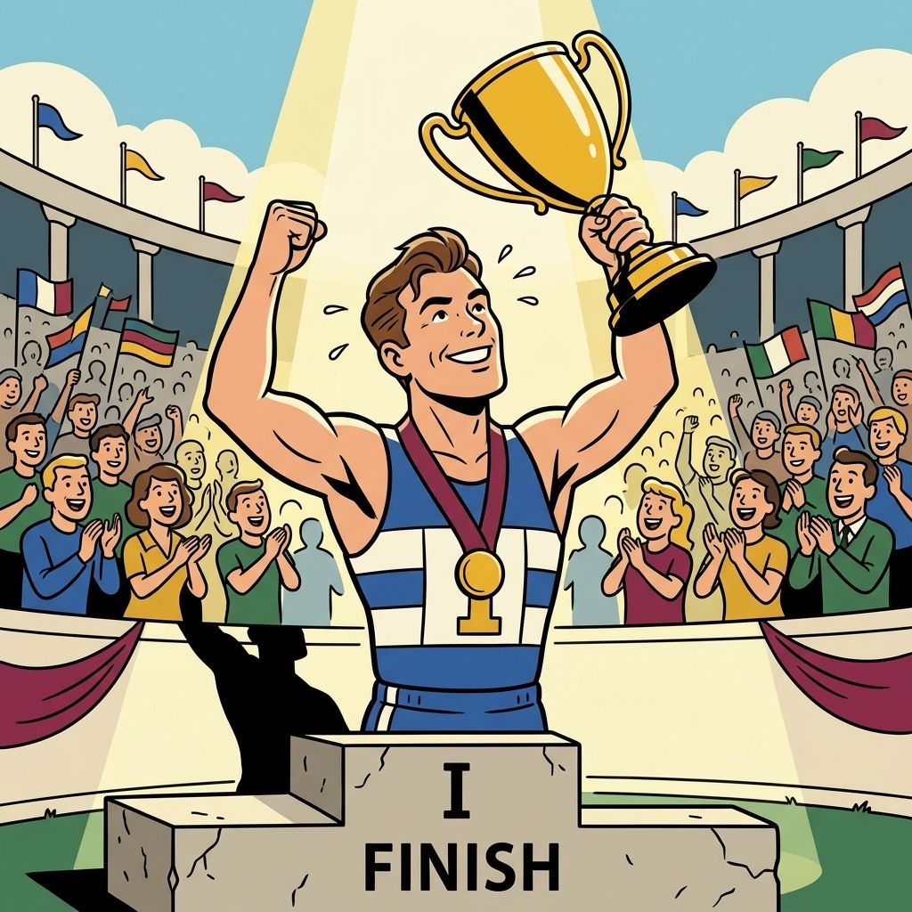 AI mnemonic illustration for the English word "glory"