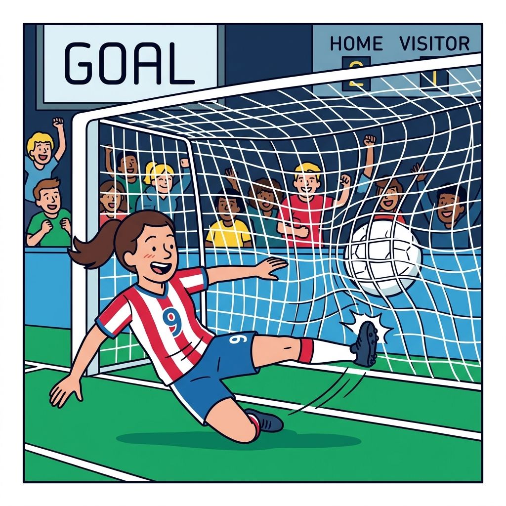 AI mnemonic illustration for the English word "goal"