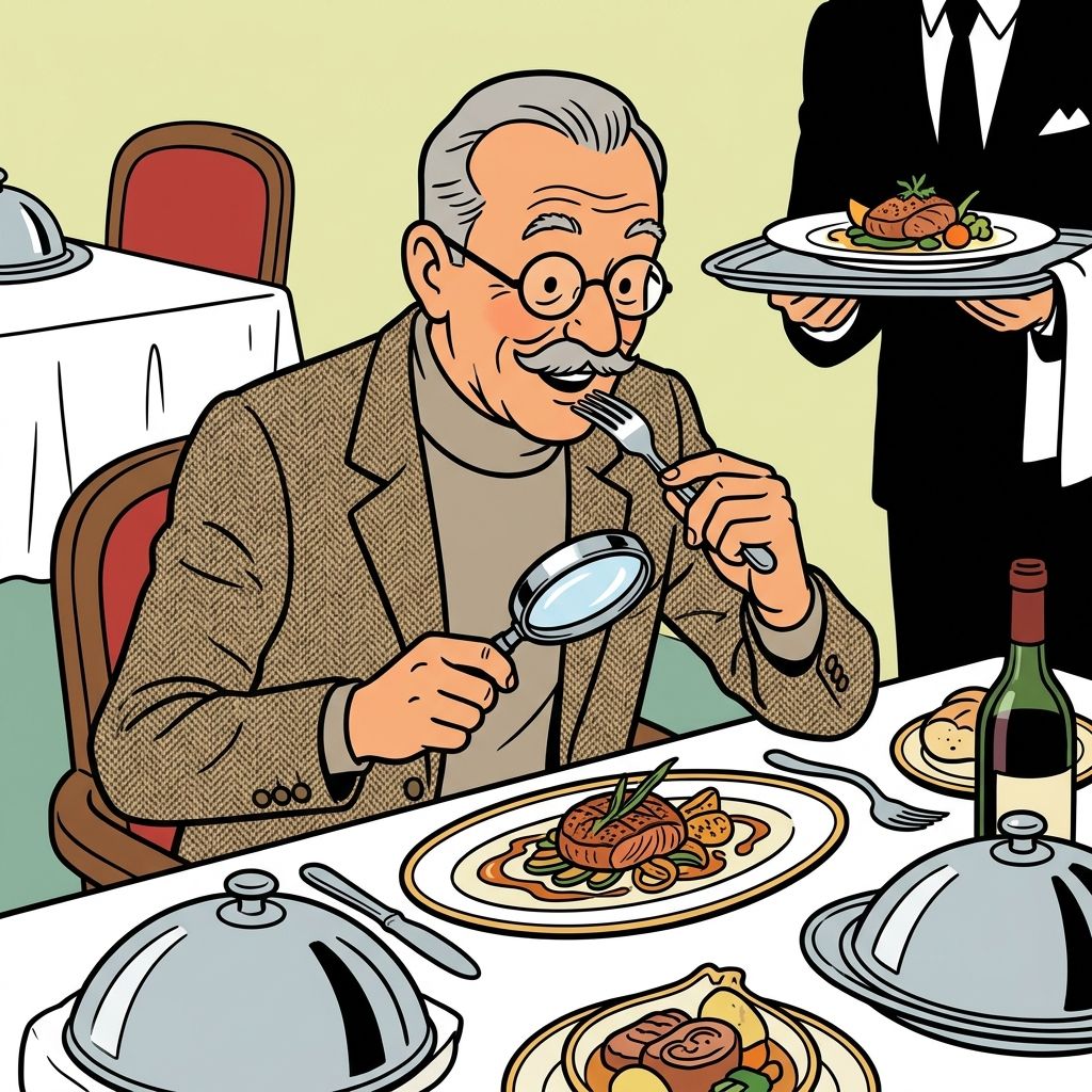 AI mnemonic illustration for the English word "gourmet"