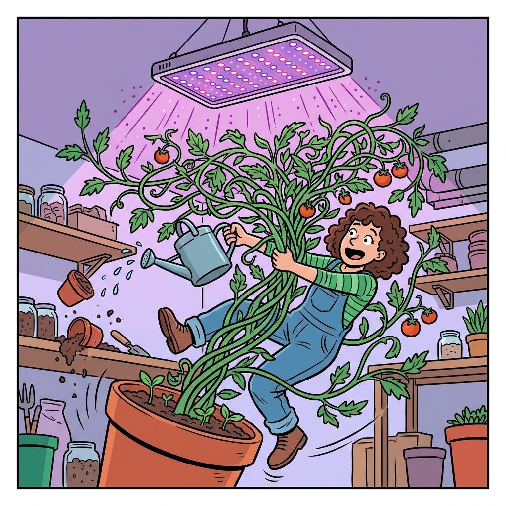AI mnemonic illustration for the English word "grow light"