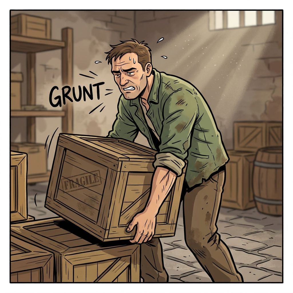 AI mnemonic illustration for the English word "grunt"