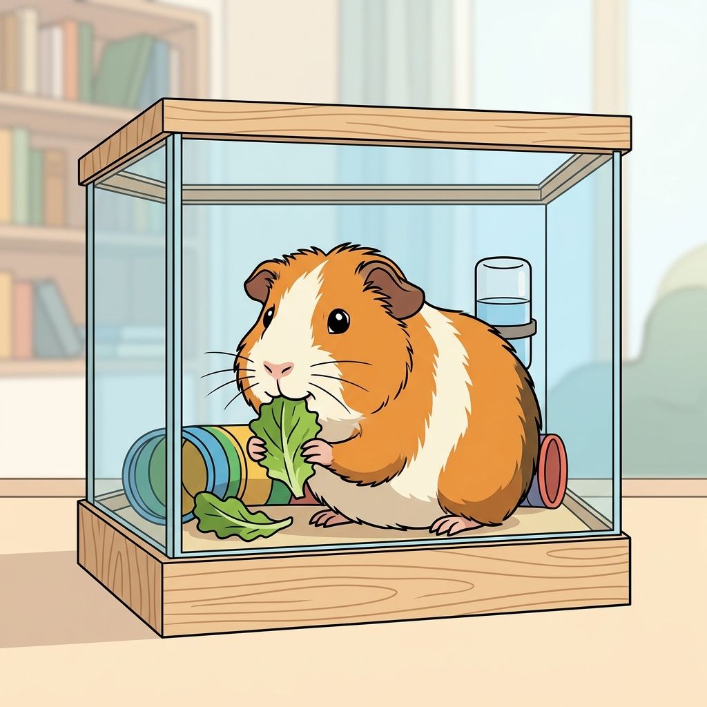 AI mnemonic illustration for the English word "guinea pig"