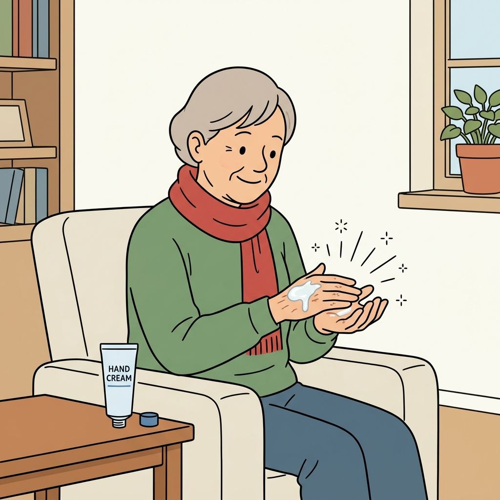 AI mnemonic illustration for the English word "hand cream"