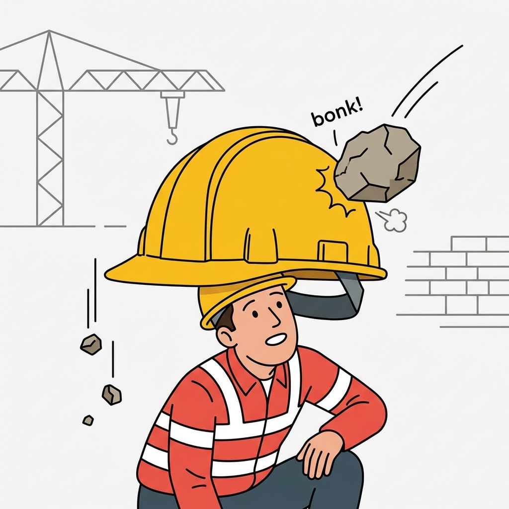 AI mnemonic illustration for the English word "hard hat"