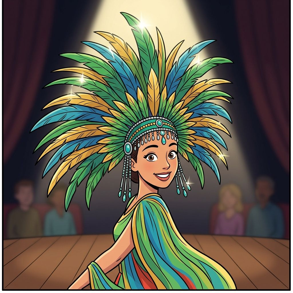 AI mnemonic illustration for the English word "headdress"