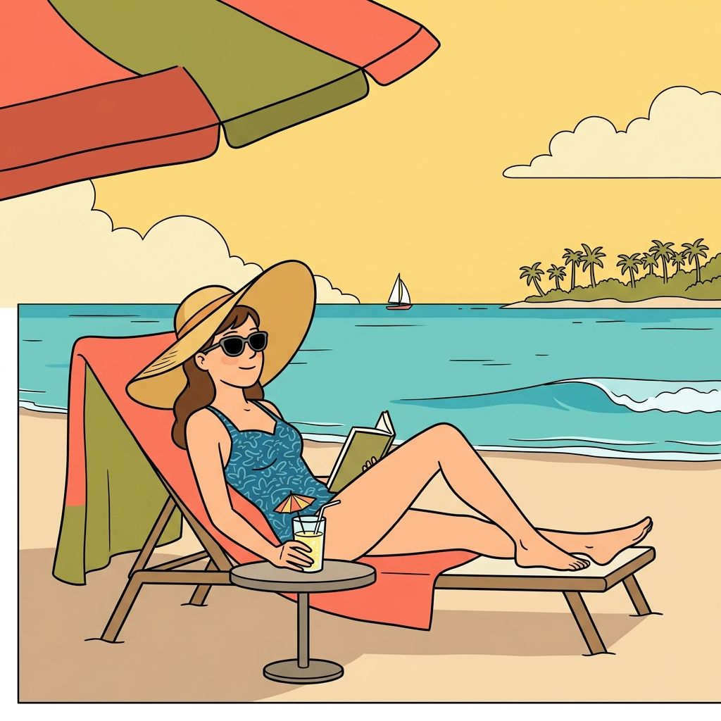 AI mnemonic illustration for the English word "holiday"