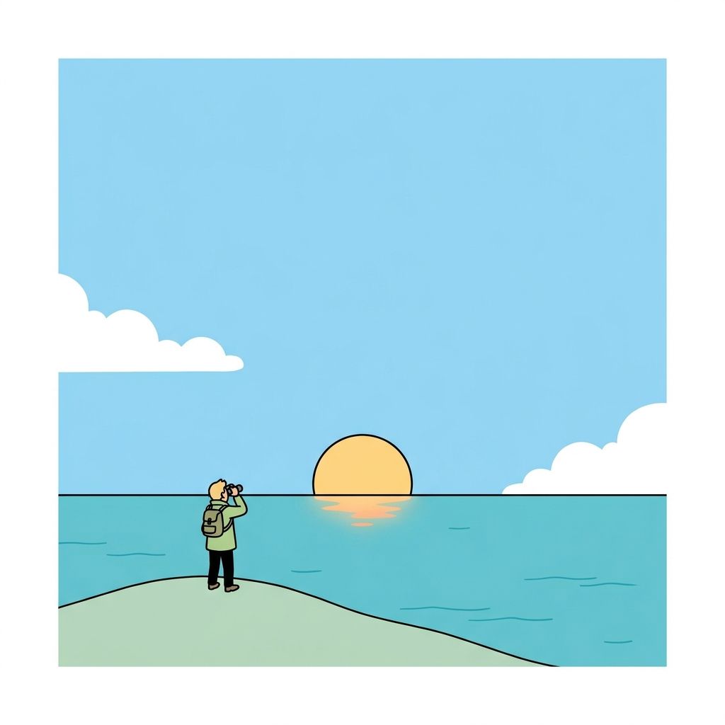 AI mnemonic illustration for the English word "horizon"