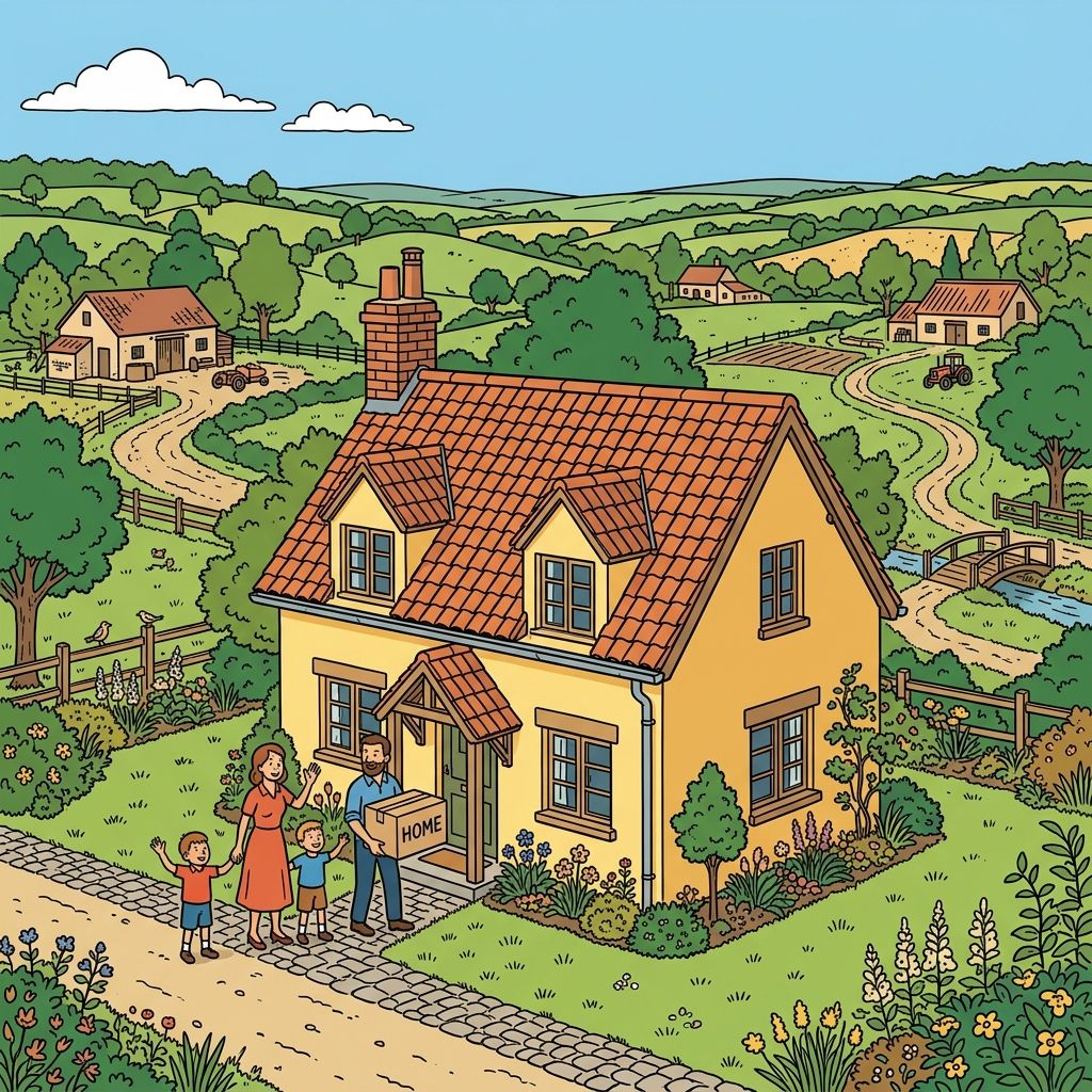 AI mnemonic illustration for the English word "house"