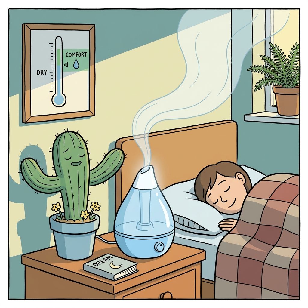 AI mnemonic illustration for the English word "humidifier"