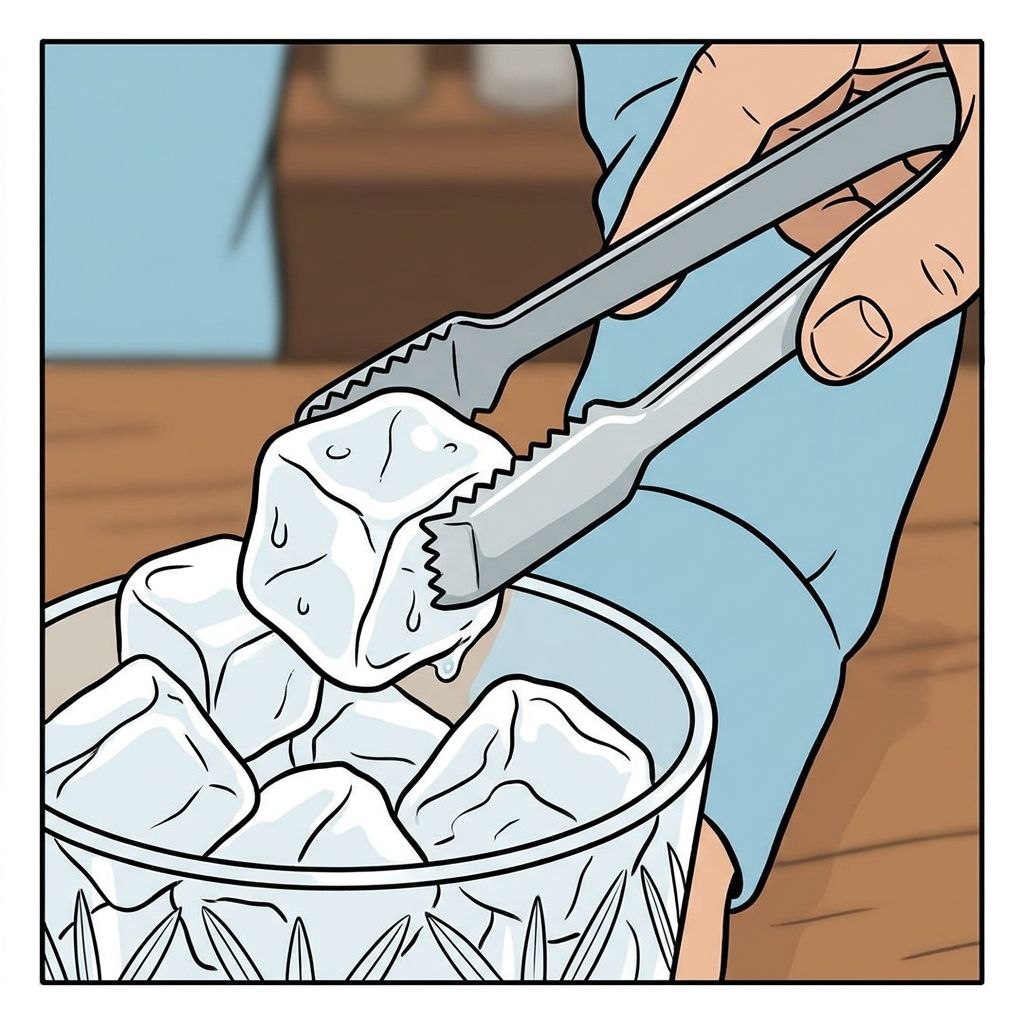 AI mnemonic illustration for the English word "ice tongs"