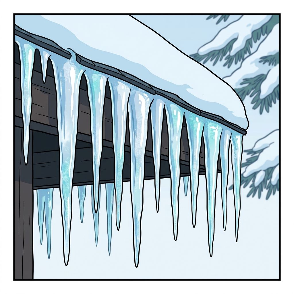 AI mnemonic illustration for the English word "icicle"