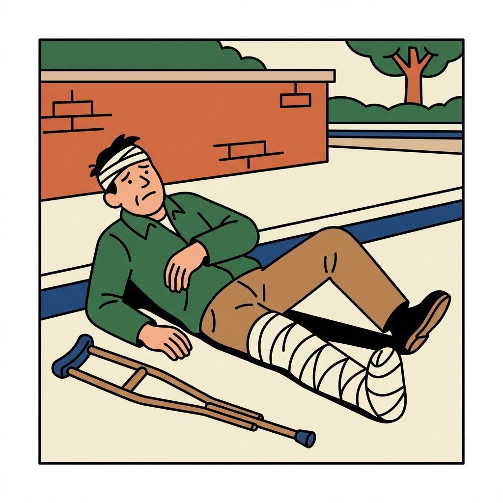 AI mnemonic illustration for the English word "incapacitated"