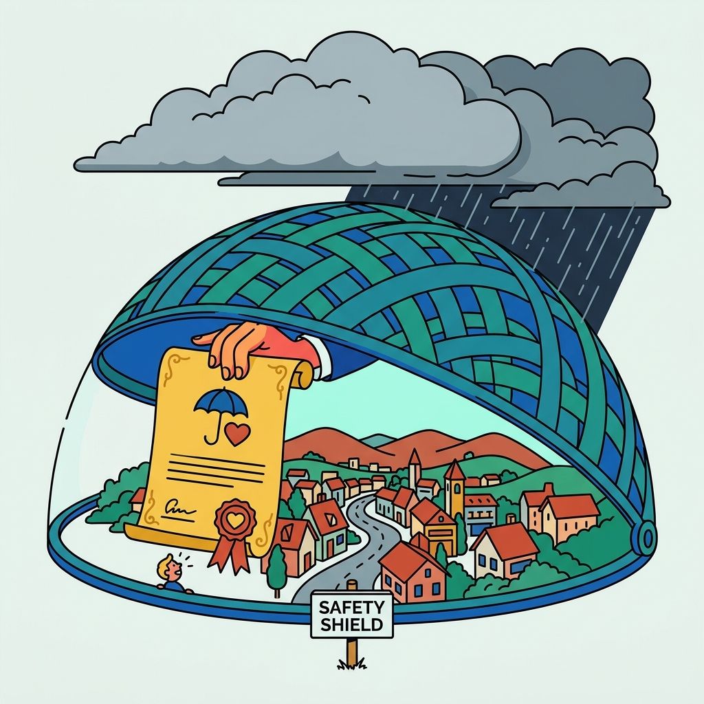 AI mnemonic illustration for the English word "insurance"