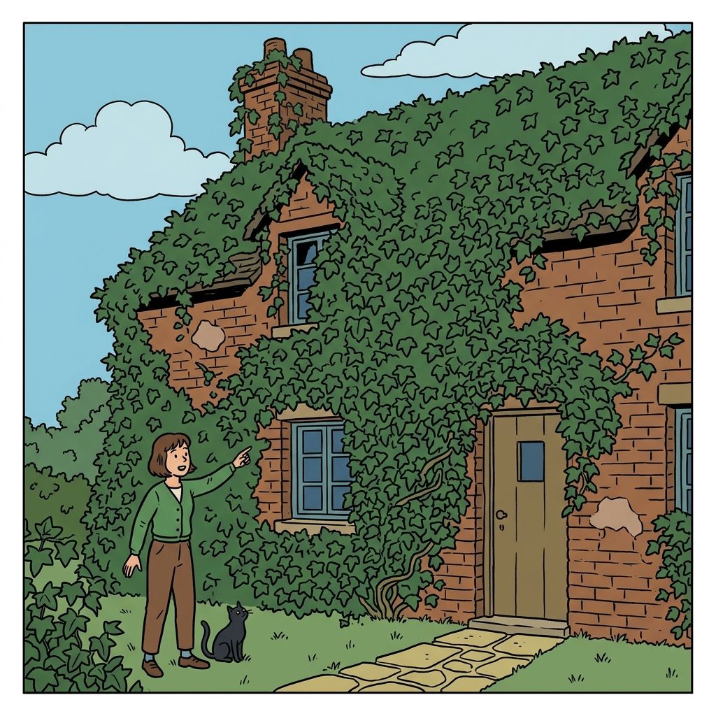 AI mnemonic illustration for the English word "ivy"