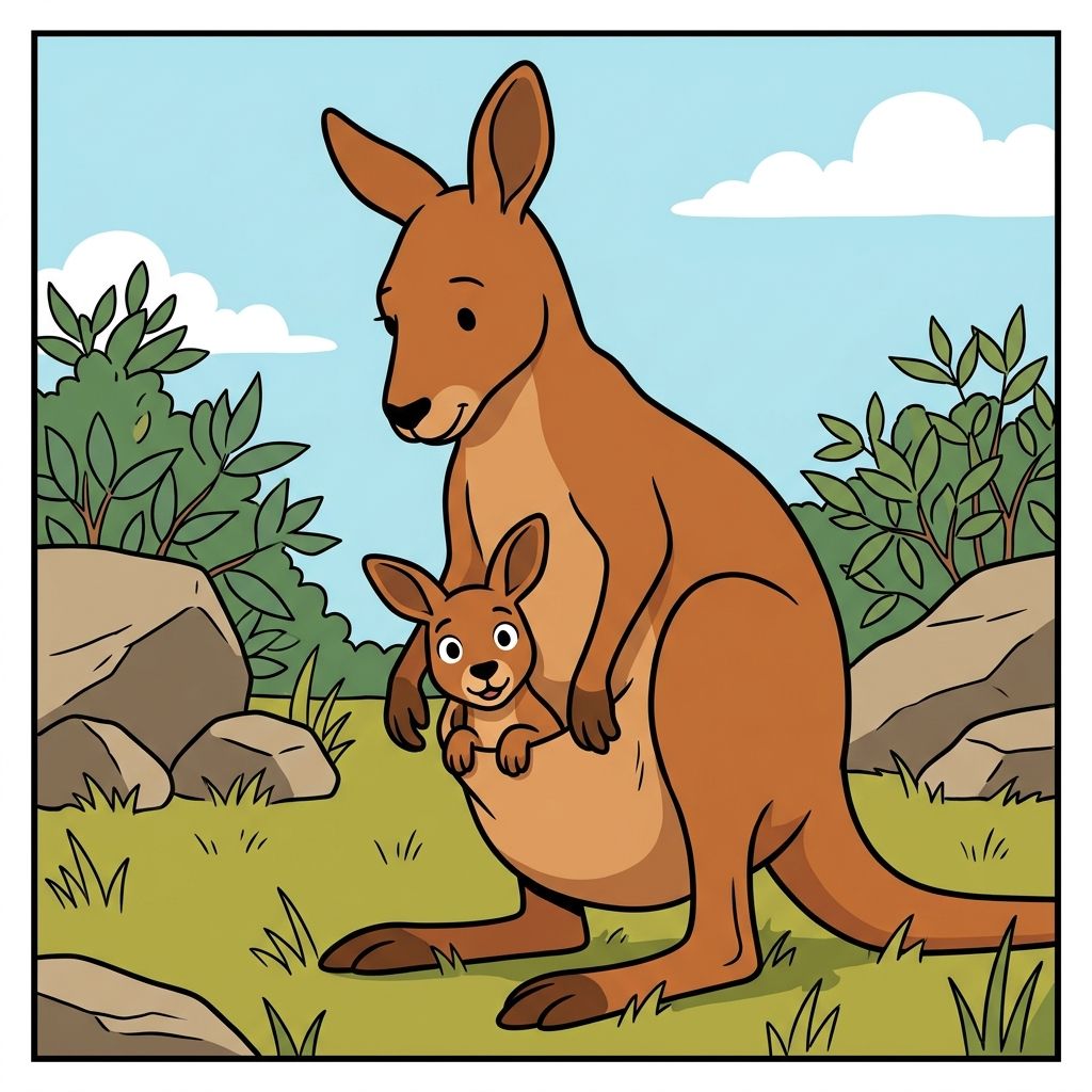 AI mnemonic illustration for the English word "joey"