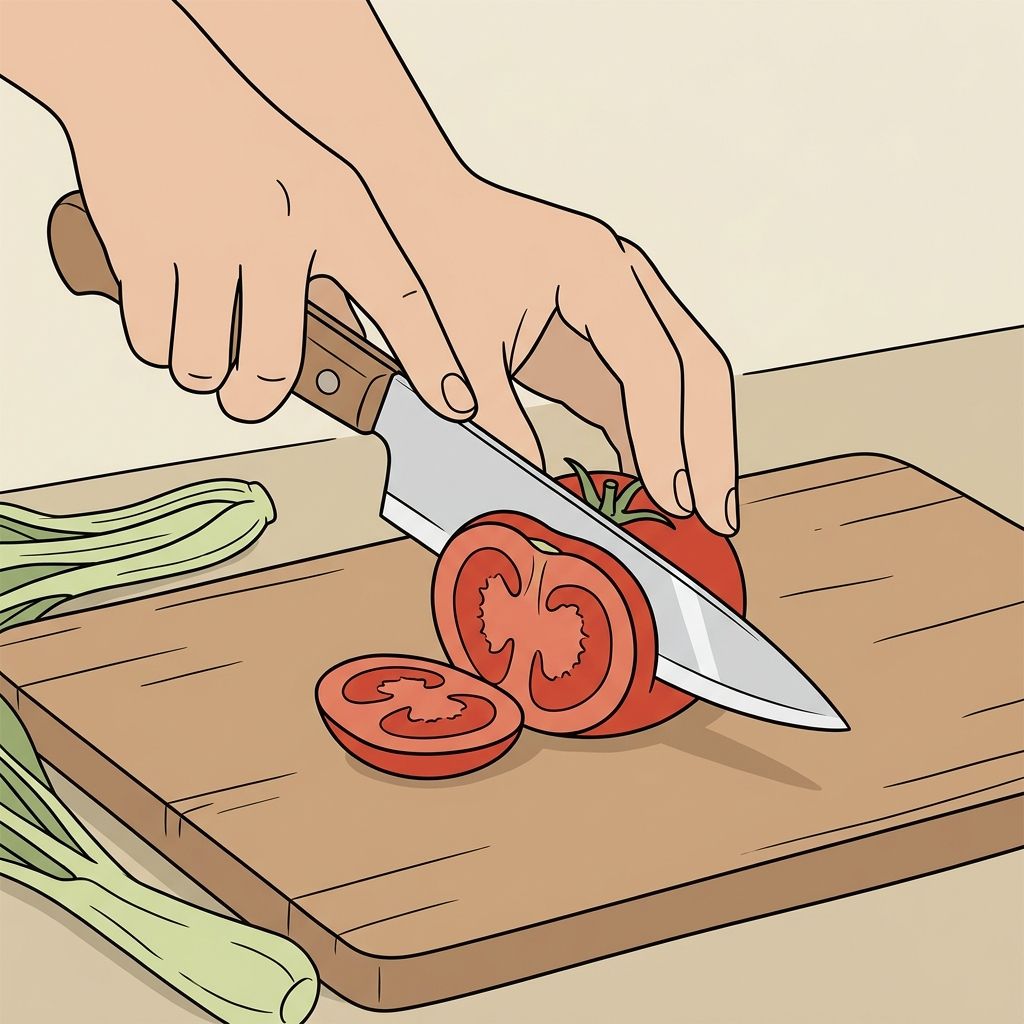 AI mnemonic illustration for the English word "knife"