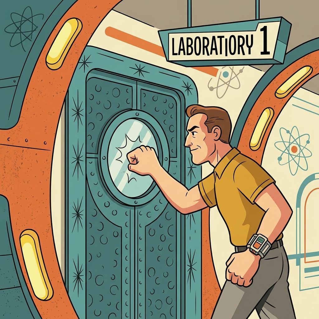AI mnemonic illustration for the English word "knock"