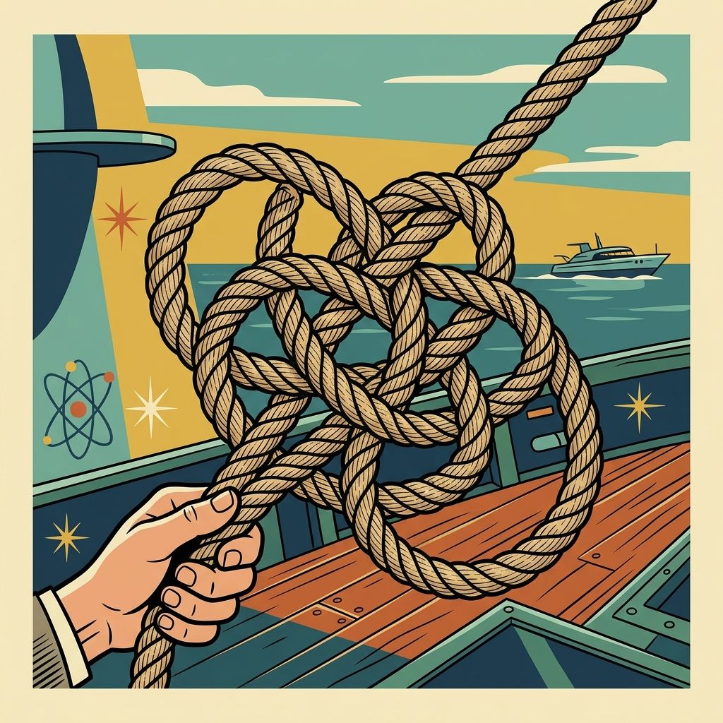 AI mnemonic illustration for the English word "knot"