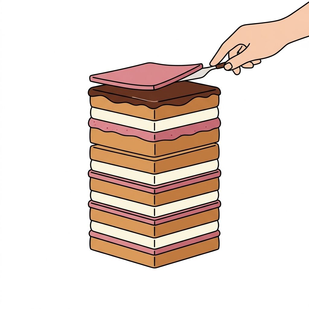 AI mnemonic illustration for the English word "layers"
