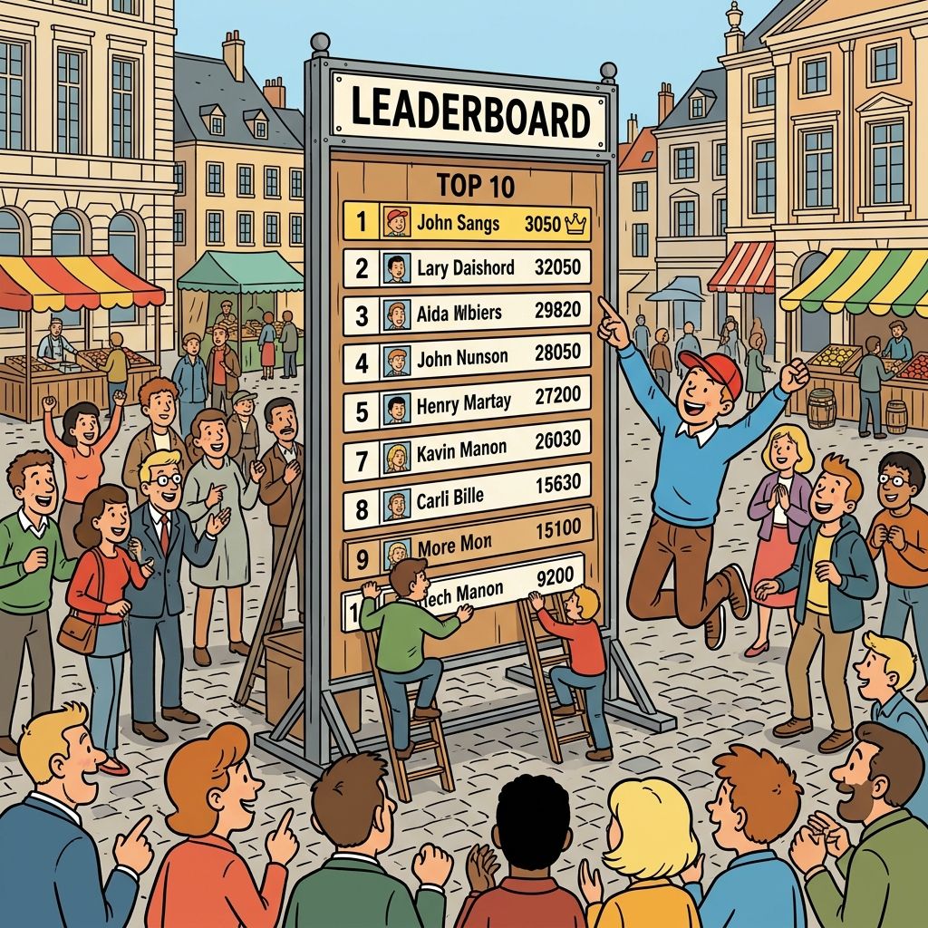 AI mnemonic illustration for the English word "leaderboard"