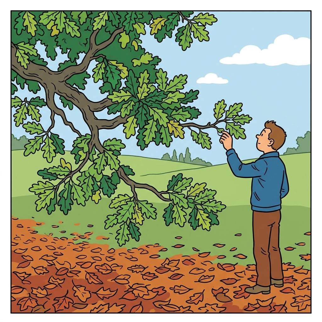 AI mnemonic illustration for the English word "leaves"