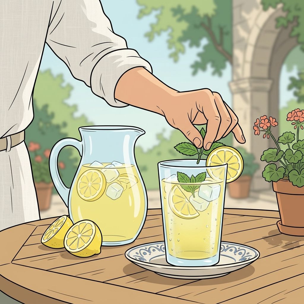 AI mnemonic illustration for the English word "lemonade"