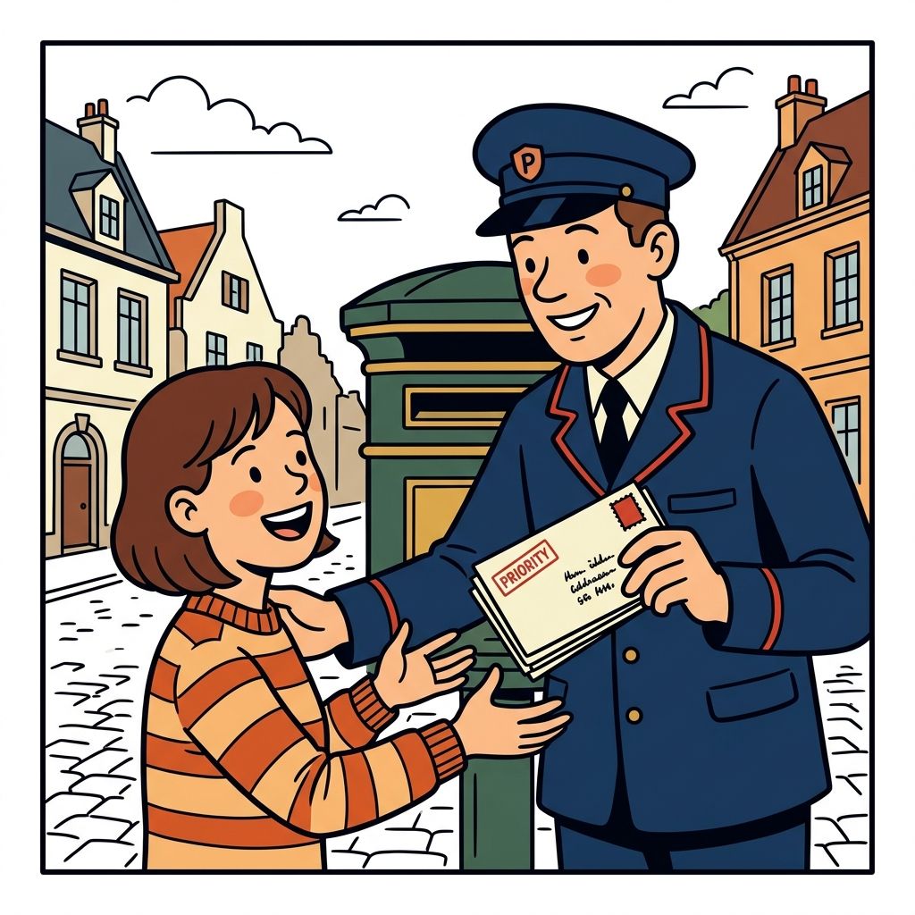 AI mnemonic illustration for the English word "letter"