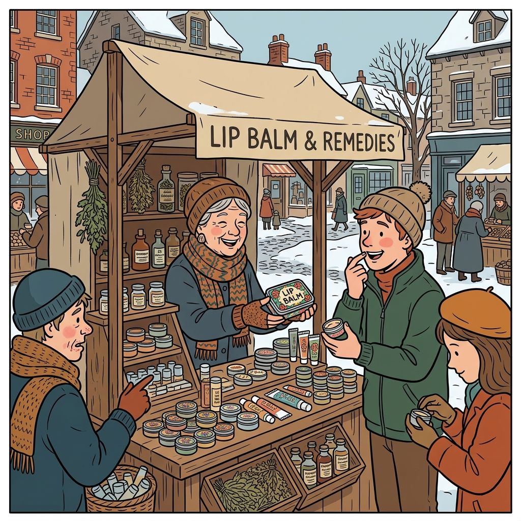 AI mnemonic illustration for the English word "lip balm"
