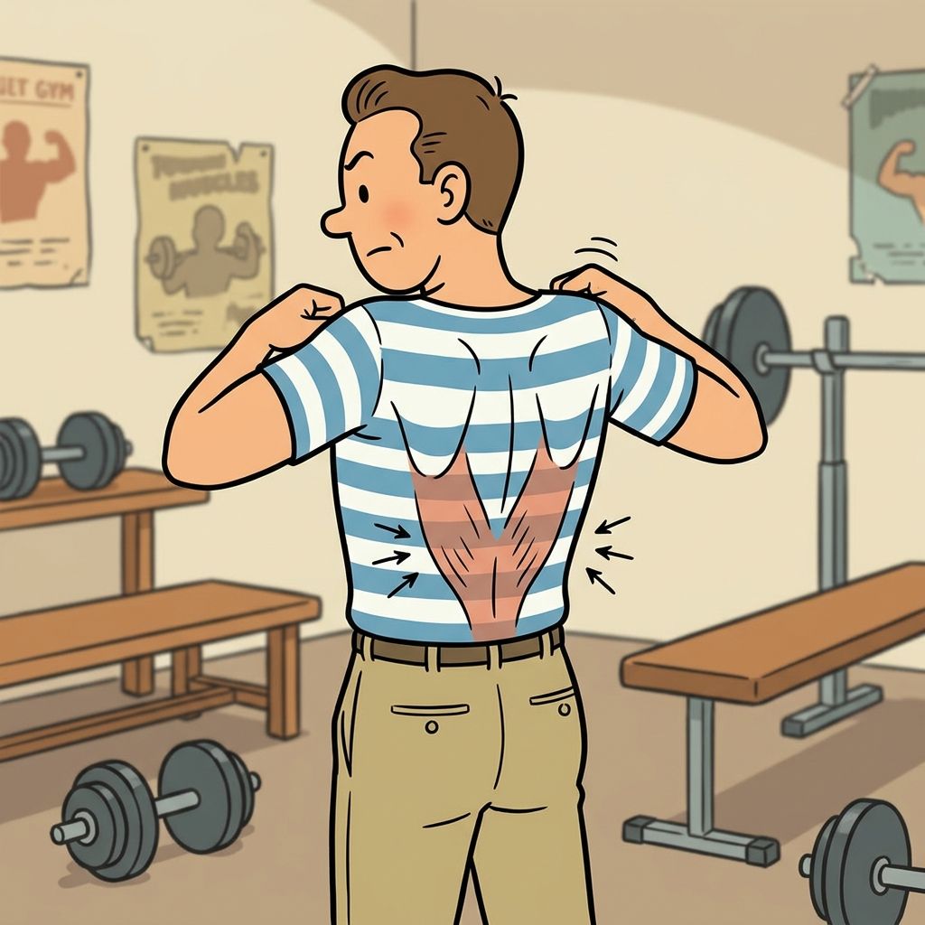 AI mnemonic illustration for the English word "lower trapezius"