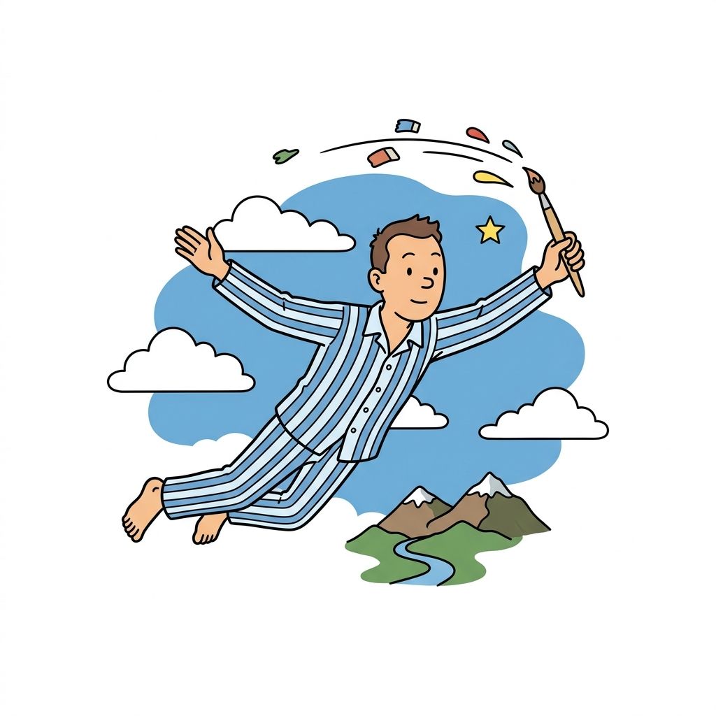 AI mnemonic illustration for the English word "lucid dream"