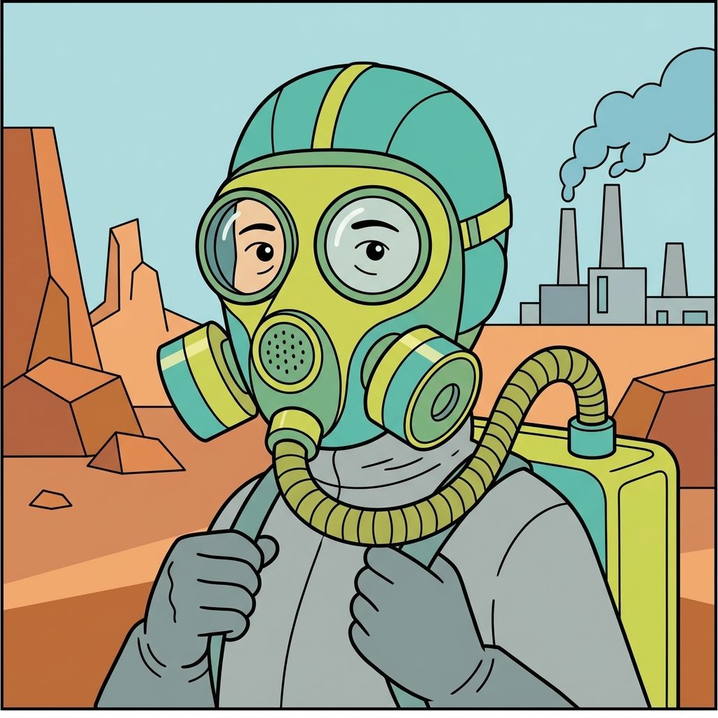 AI mnemonic illustration for the English word "mask"