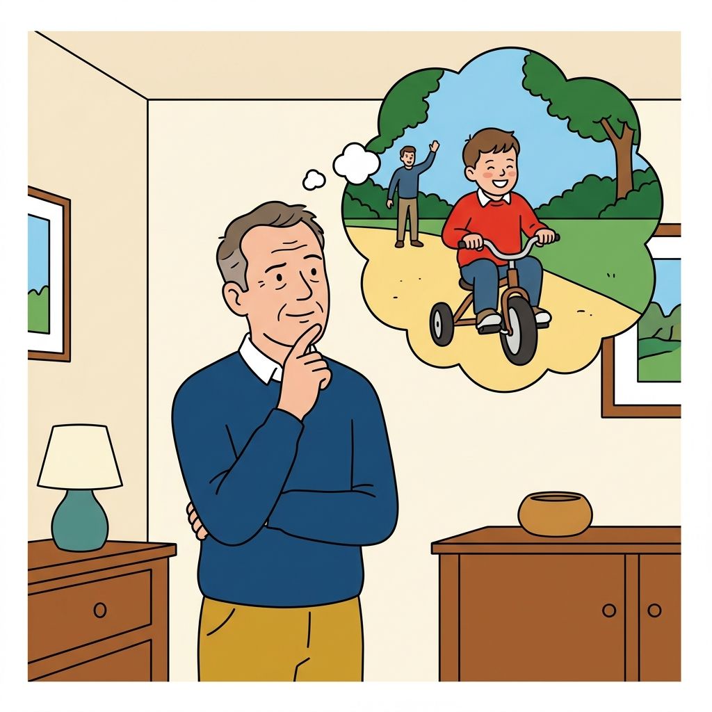AI mnemonic illustration for the English word "memory"