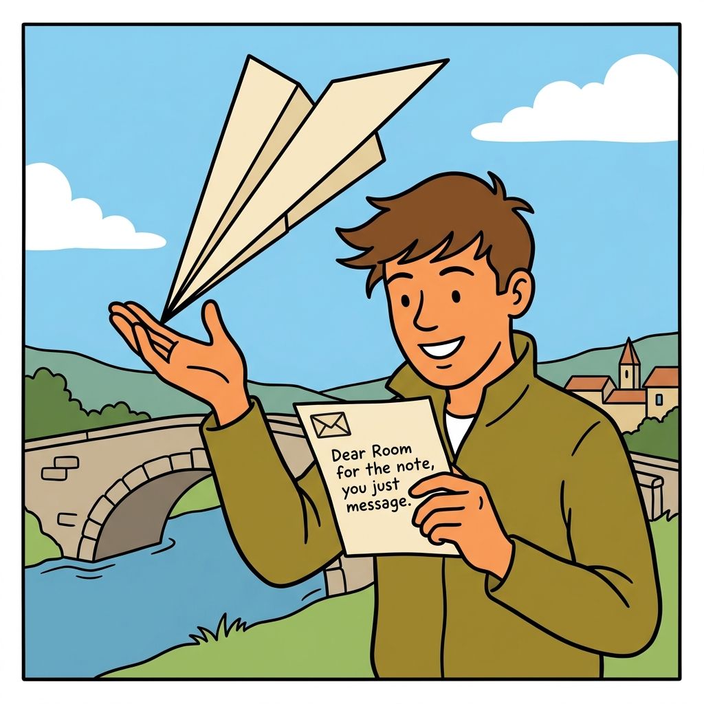 AI mnemonic illustration for the English word "message"